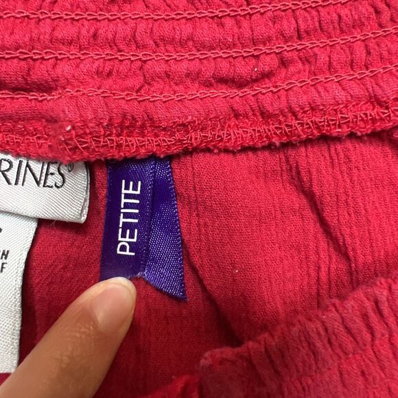 Catherines Crinkle Peasant Top Blouse Women’s 3XWP Petite Plus Red Embroidered - Picture 4 of 9